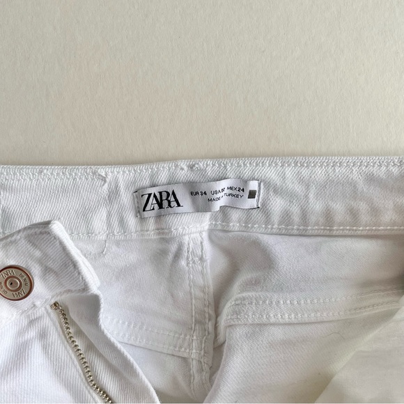 Zara Slim Flared Slitted High Rise Jeans White - Picture 5 of 7